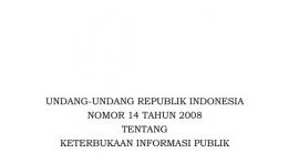 Undang Undang Nomor 14 Tahun 2008